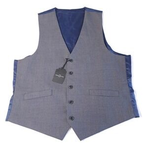 Combatant‎ Gentlemen Men's Charcoal Suit Button Vest 100% Wool 42L Workwear NWT